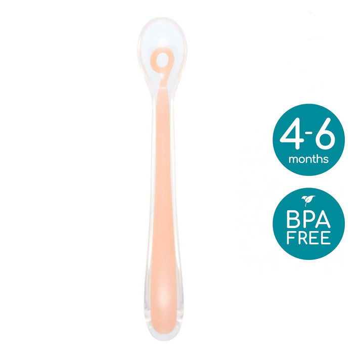 Babymoov 1st Age Silicone Baby Spoon- Peach