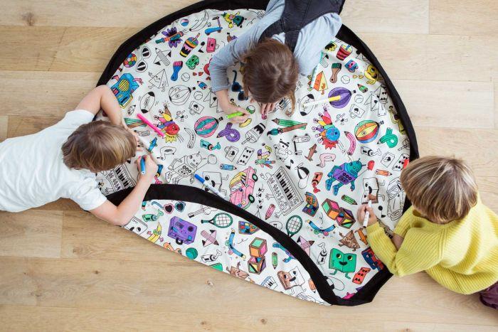 Play & Go 2-in-1 Storage Bag & Playmat - Color My Bag OMY - Happikiddo.com
