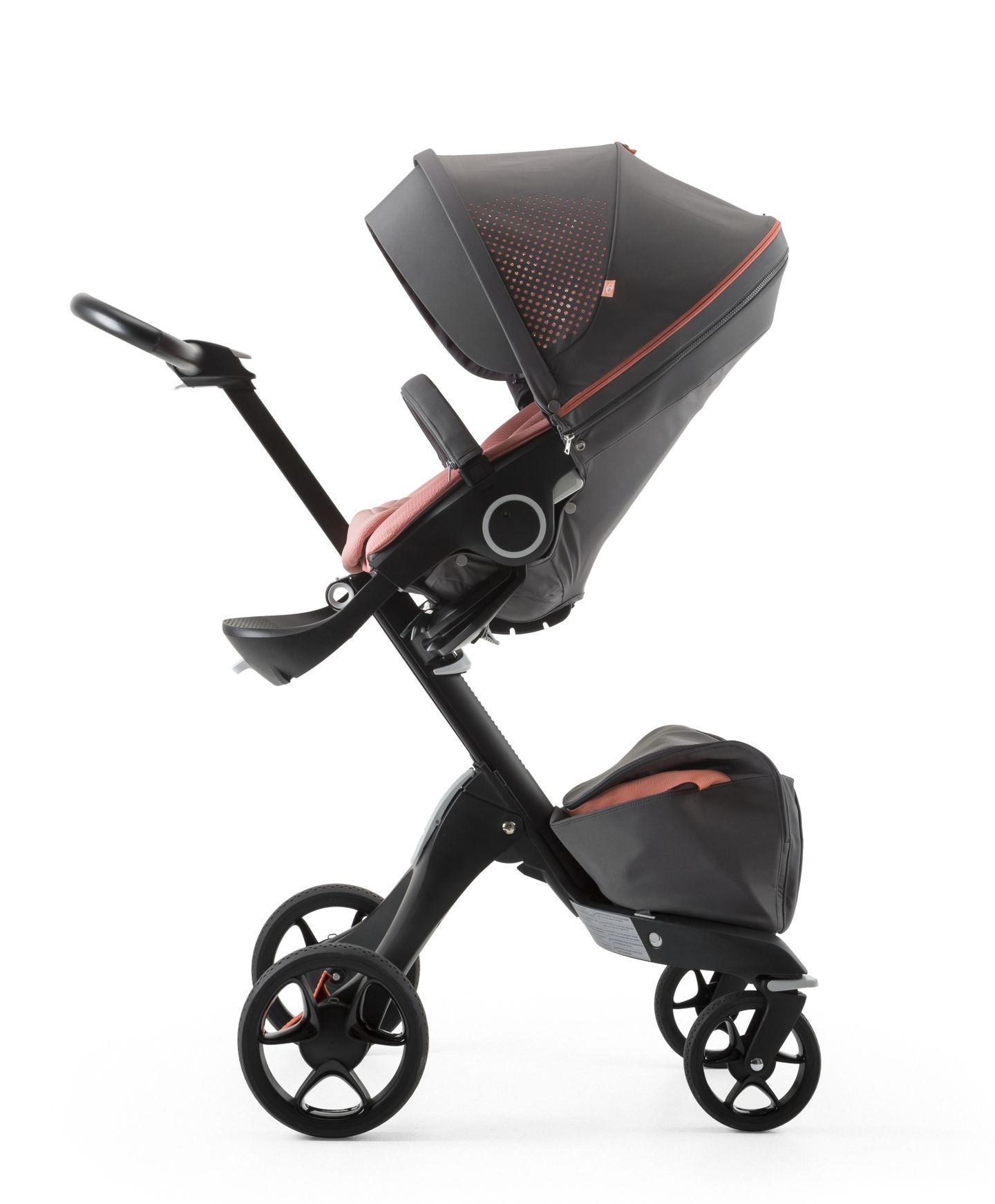 Stokke Xplory Black Chassis and Seat Athleisure Coral - Happikiddo.com