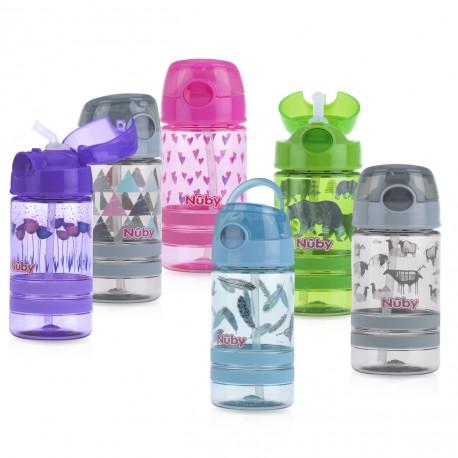 Nuby Flip It ACTIVE (Tritan) Thin Straw Sports Bottle 360ml-12oz - Happikiddo.com