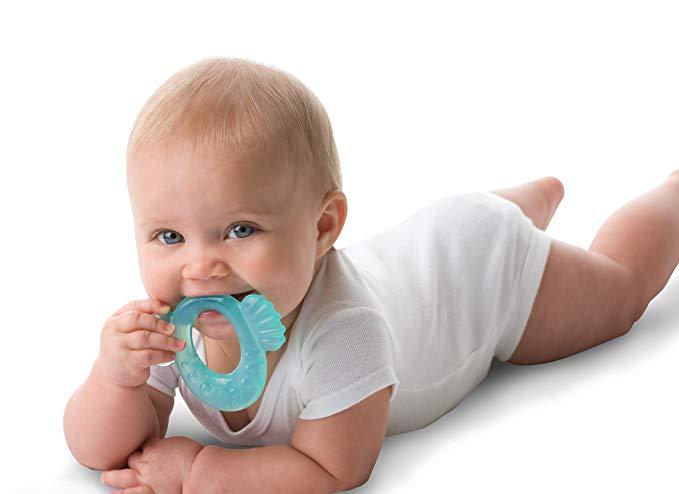 Nuby Comfort Silicone Fish Shaped Teether with Teething Brist & Hygienic Case - Happikiddo.com