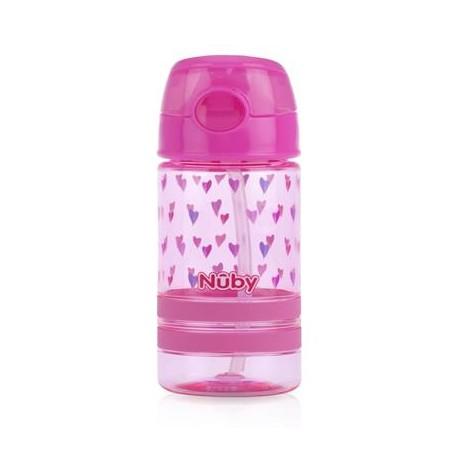 Nuby Flip It ACTIVE (Tritan) Thin Straw Sports Bottle 360ml-12oz - Happikiddo.com