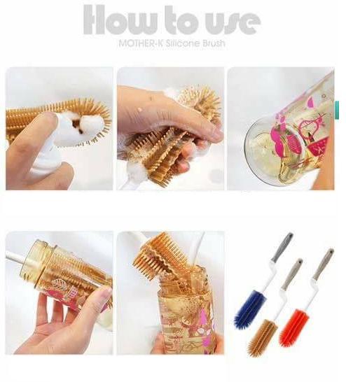 Mother-K Silicone Brush - Blueberry - Happikiddo.com