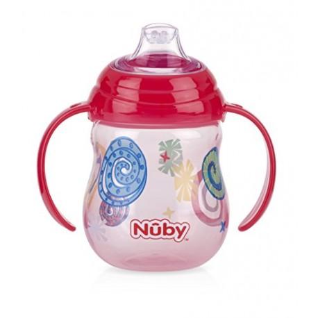 Nuby Designer Pinpoint 2 Handle Click It Trainer Cup with Spout 270ml-9oz - Happikiddo.com