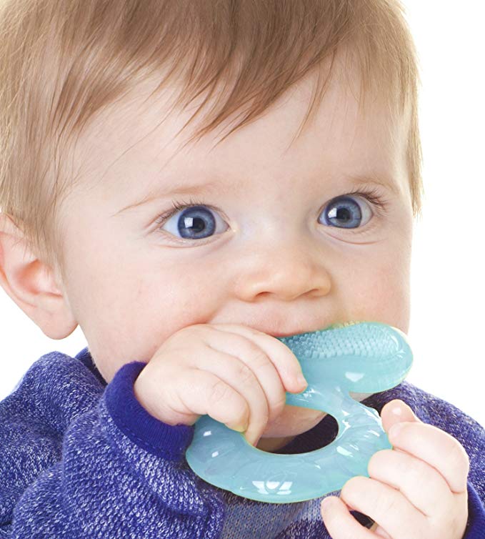 Nuby Comfort Silicone Fish Shaped Teether with Teething Brist & Hygienic Case - Happikiddo.com