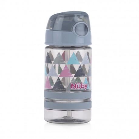 Nuby Flip It ACTIVE (Tritan) Thin Straw Sports Bottle 360ml-12oz - Happikiddo.com