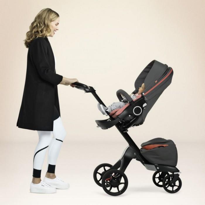 Stokke Xplory Black Chassis and Seat Athleisure Coral - Happikiddo.com