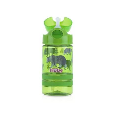 Nuby Flip It ACTIVE (Tritan) Thin Straw Sports Bottle 360ml-12oz - Happikiddo.com