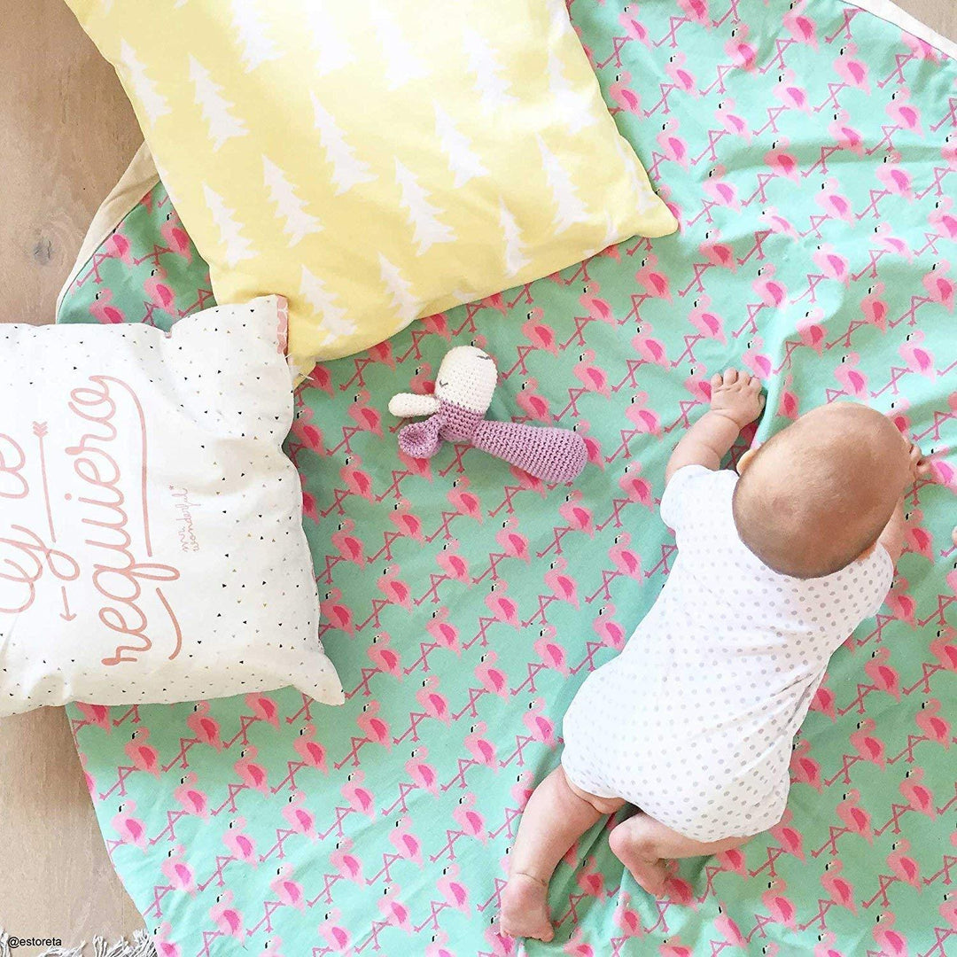 Play & Go 2-in-1 Storage Bag & Playmat - Flamingo - Happikiddo.com