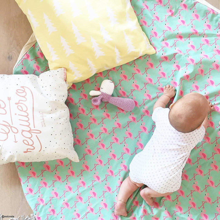 Play & Go 2-in-1 Storage Bag & Playmat - Flamingo - Happikiddo.com