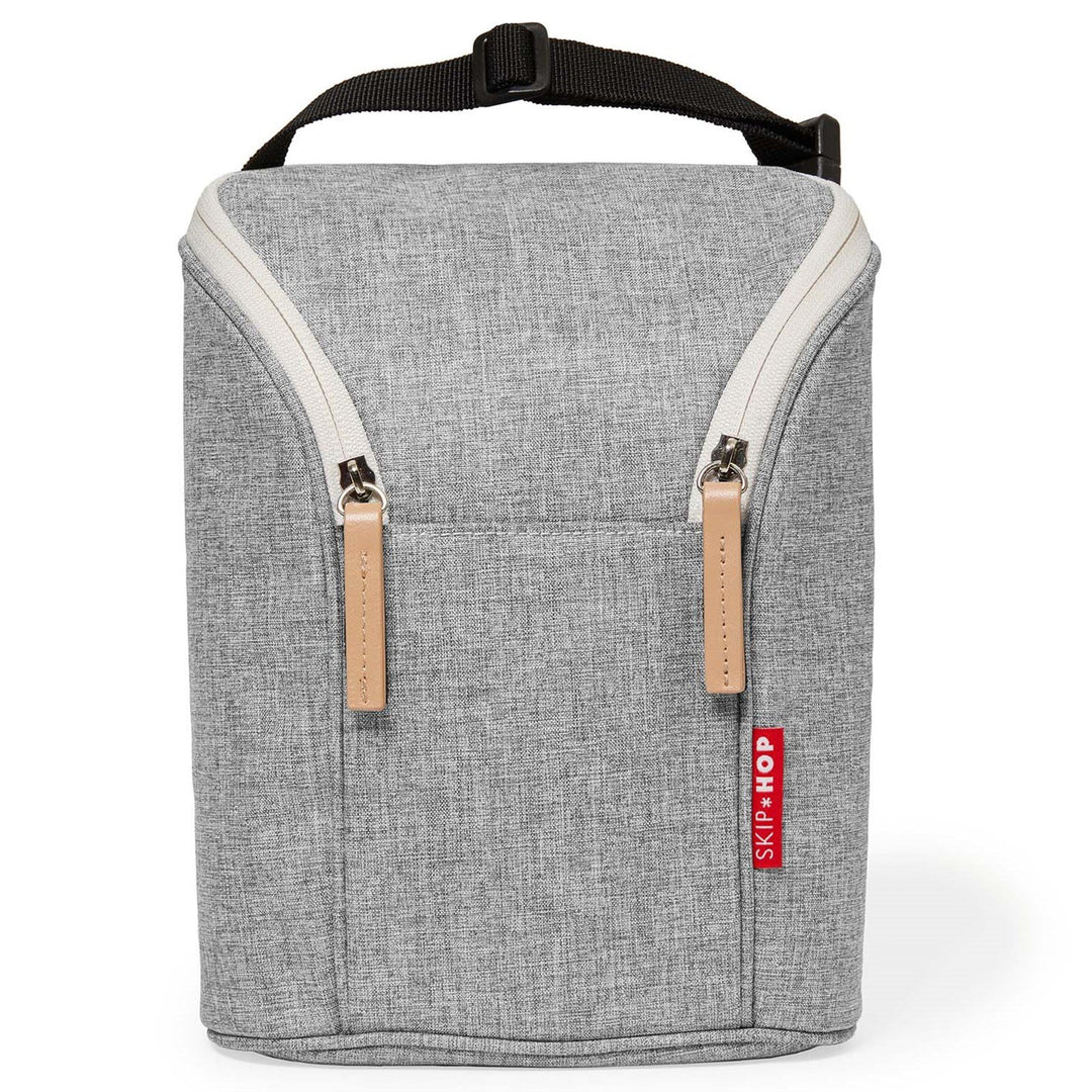 Skip Hop Grab & Go Double Bottle Bag- Grey Melange