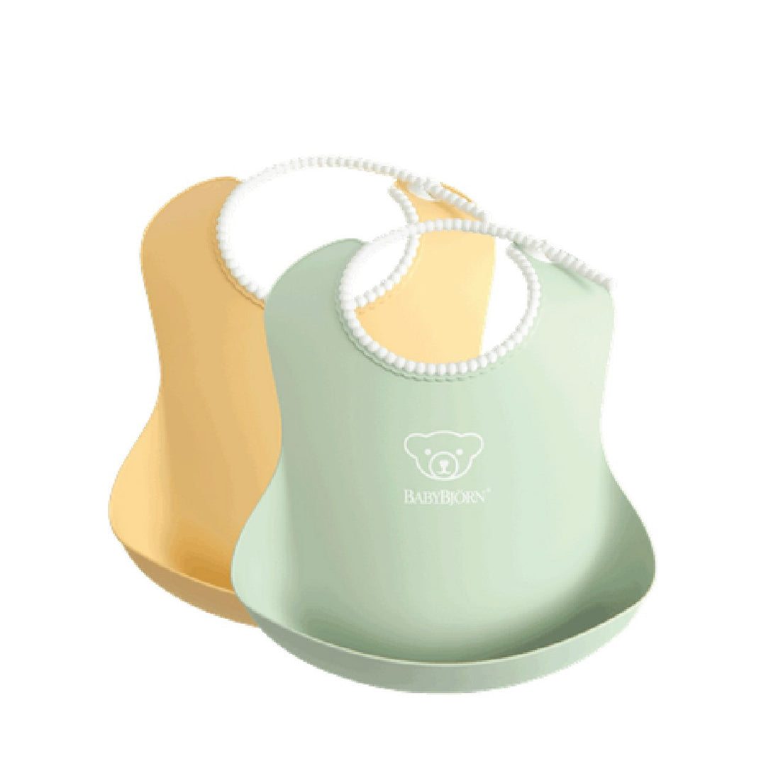BabyBjörn Baby Bib 2pcs Set (Powder Yellow /Powder Green)