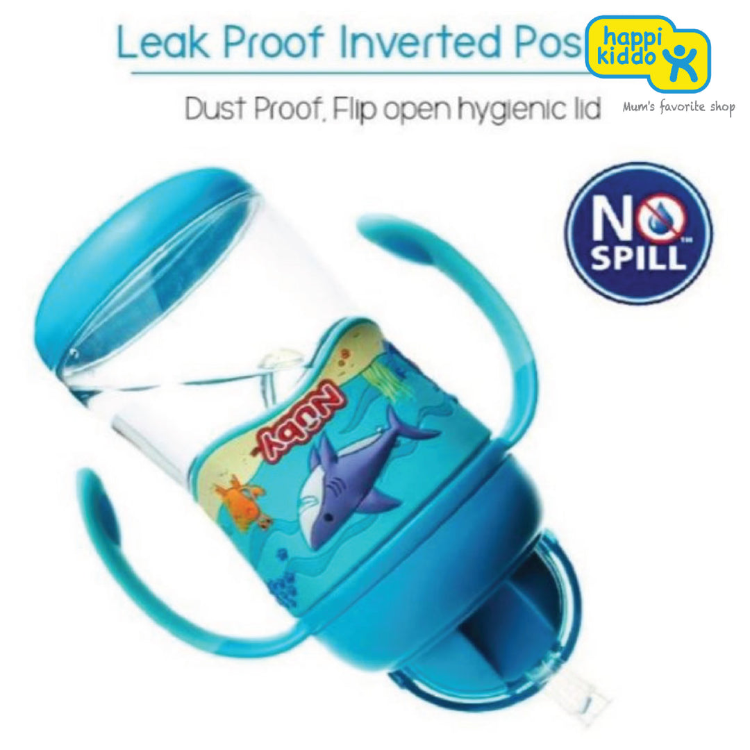 Nuby Tritan Flip It with 3D Vinyl Wrap with Weighted Straw 400ml