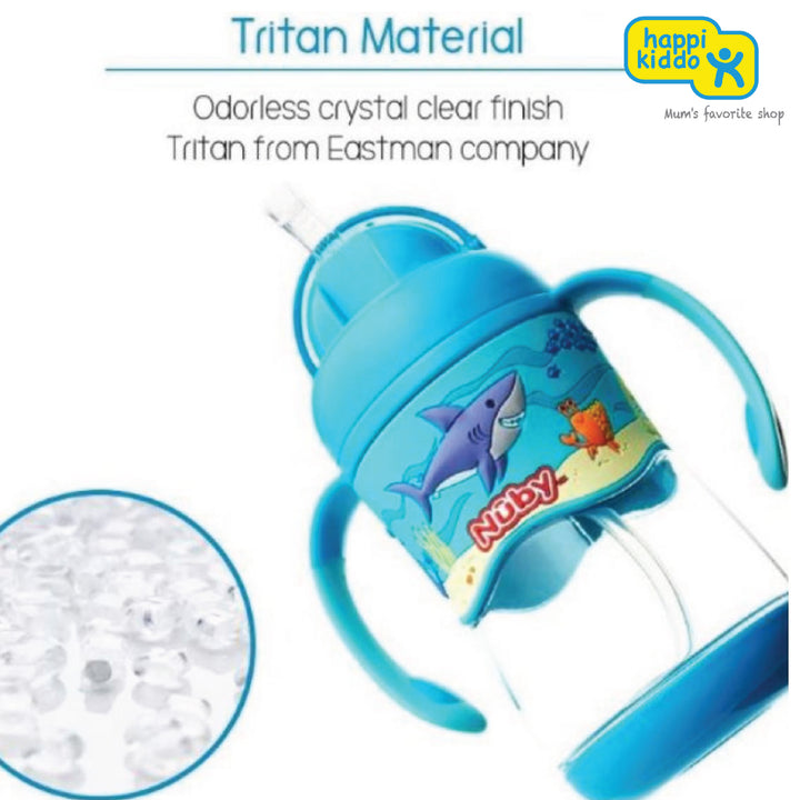 Nuby Tritan Flip It with 3D Vinyl Wrap with Weighted Straw 400ml