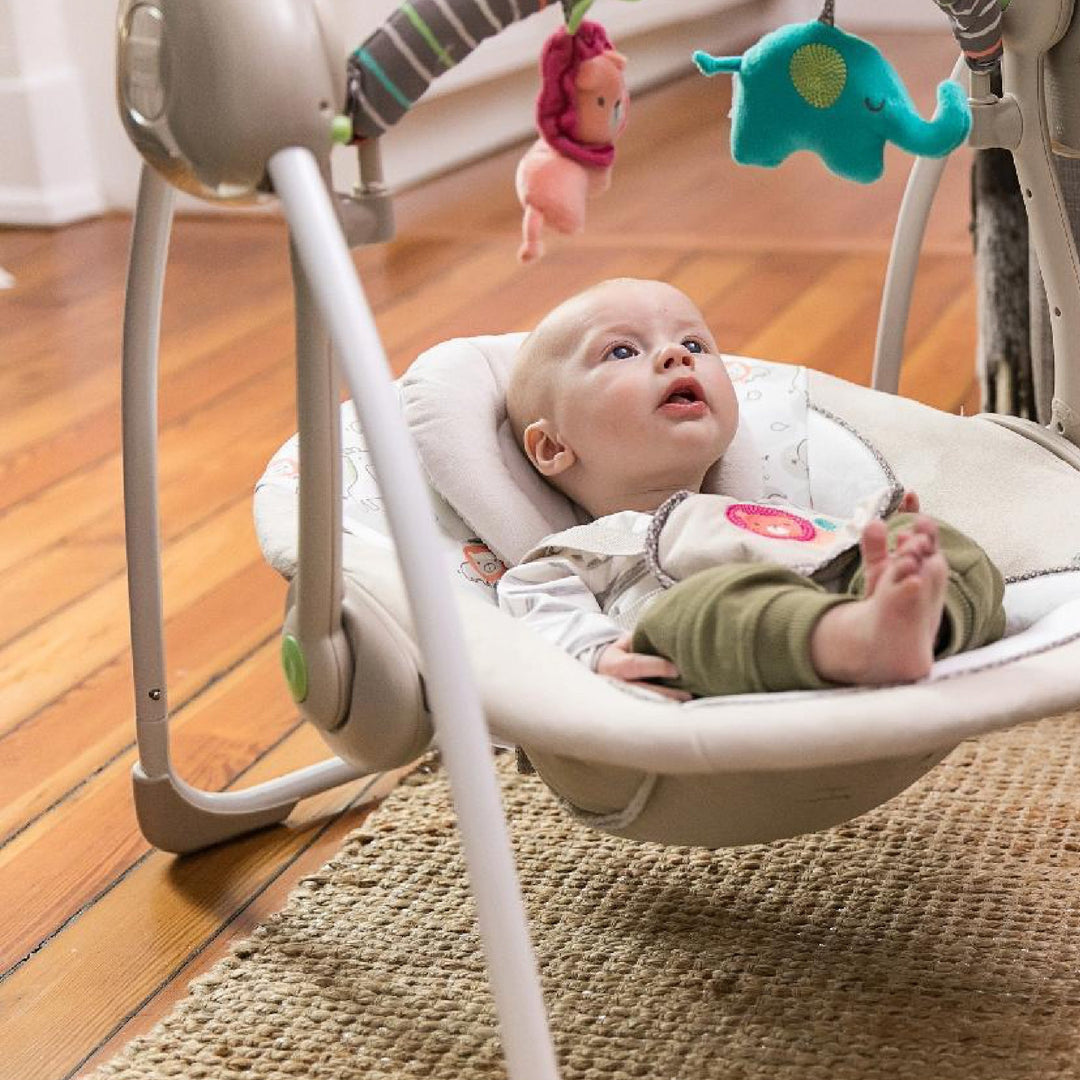 Ingenuity Soothe n Delight Portable Swing- Cozy Kingdom