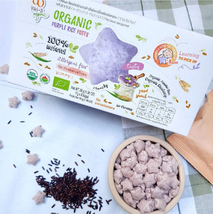 Wel-B Organic Purple Rice Puffs (Riceberry) 56g (7g x 8)