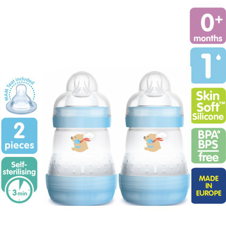 MAM Easy Start Anti Colic Bottle 160ml Blue - 2 packs (B716B) – image 2