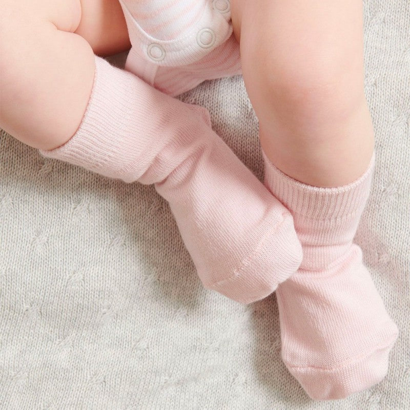 Purebaby Organic Cotton Socks 3 Pack- Pink