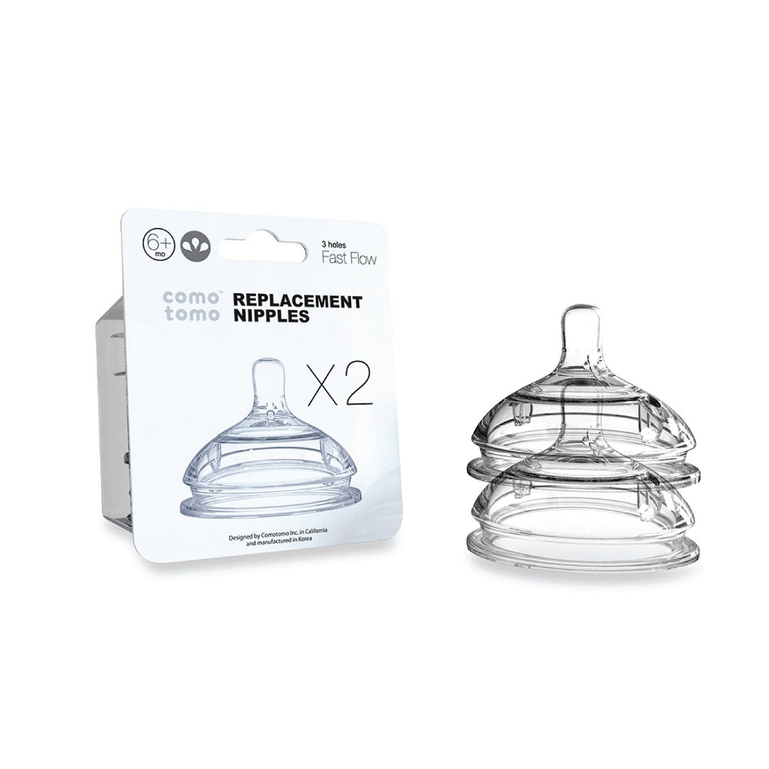 Comotomo Replacement Silicone Fast Flow Nipples- 3 Holes