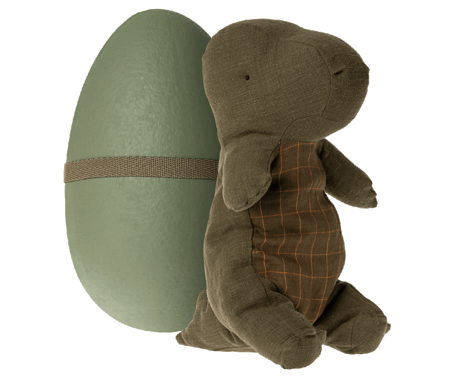 Maileg Gantosaurus in egg, Medium - Forest Green