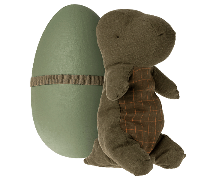 Maileg Gantosaurus in egg, Medium - Forest Green