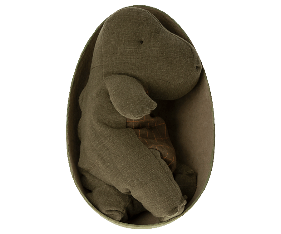 Maileg Gantosaurus in egg, Medium - Forest Green