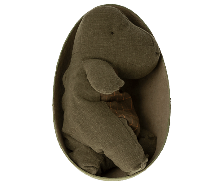 Maileg Gantosaurus in egg, Medium - Forest Green