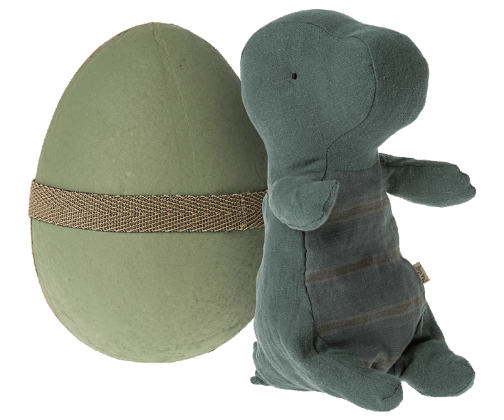 Maileg Gantosaurus in egg, Small - Dark Petrol