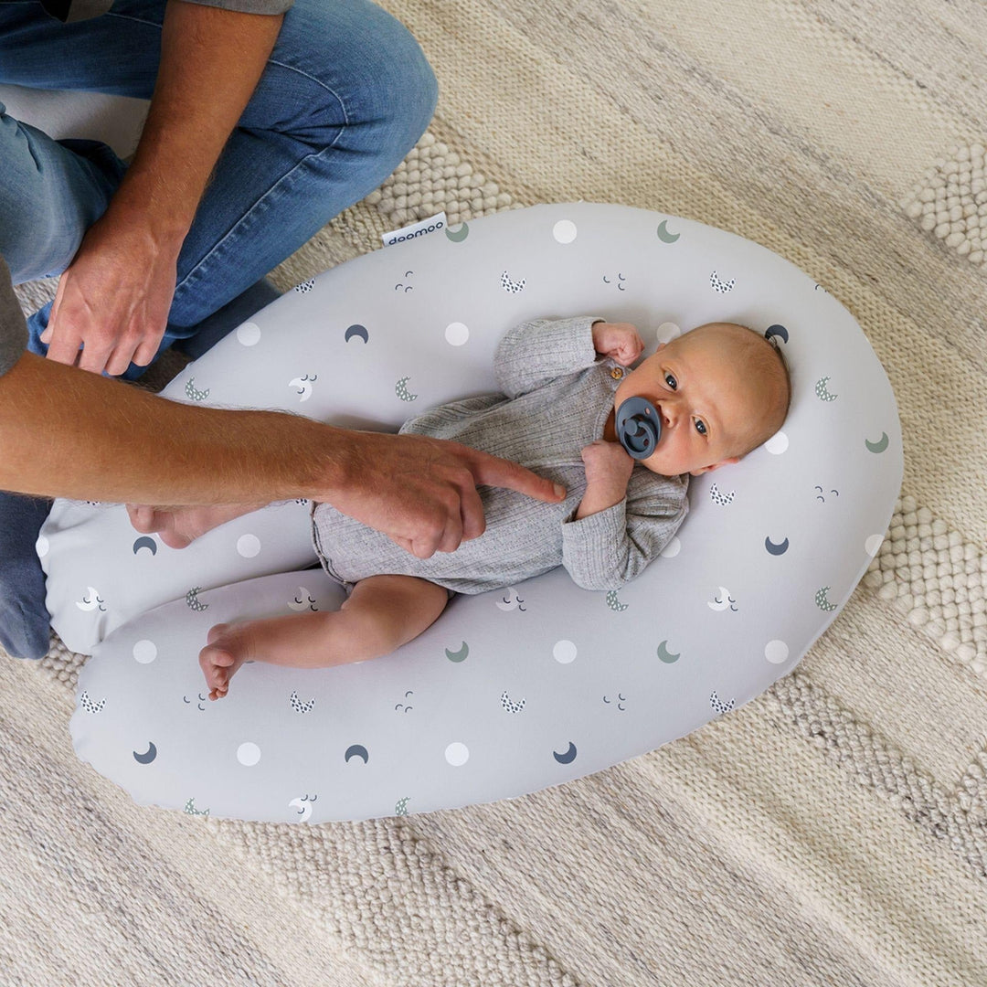 Doomoo Softy Nursing Pillow Blue Grey Moon