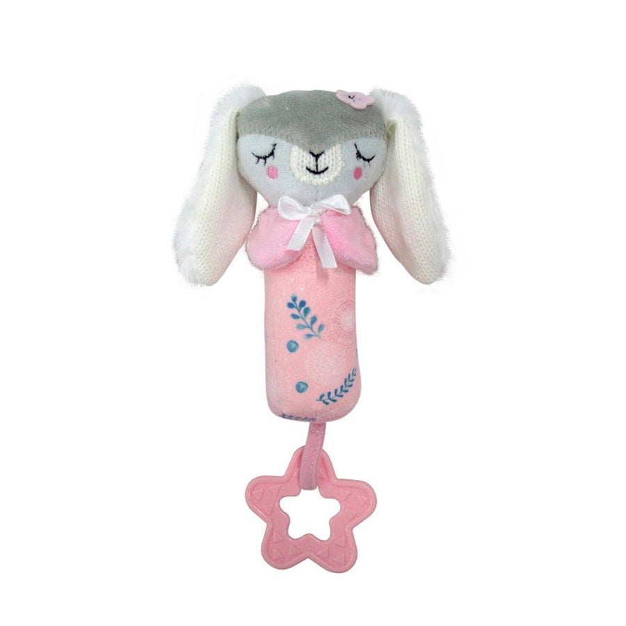 Simple Dimple Bunny Squeakie Toy with Teether