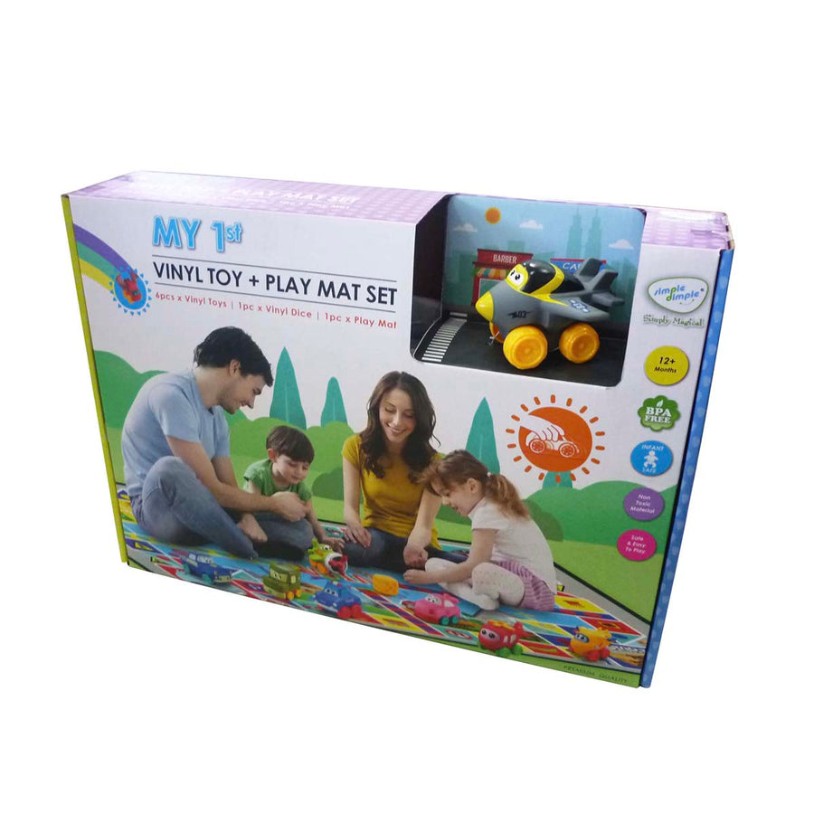 Simple Dimple Vinyl Toys + Play Mat Set- Planes