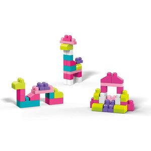 Fisher-Price Mega Bloks Big Building Bag 80 Pieces- Pink