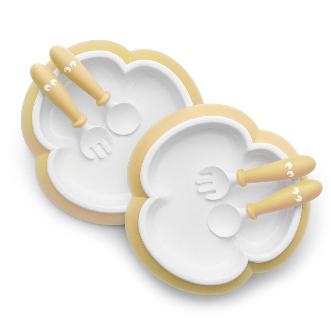 BabyBjörn Baby Plate, Spoon and Fork 2 Sets (Powder Yellow)
