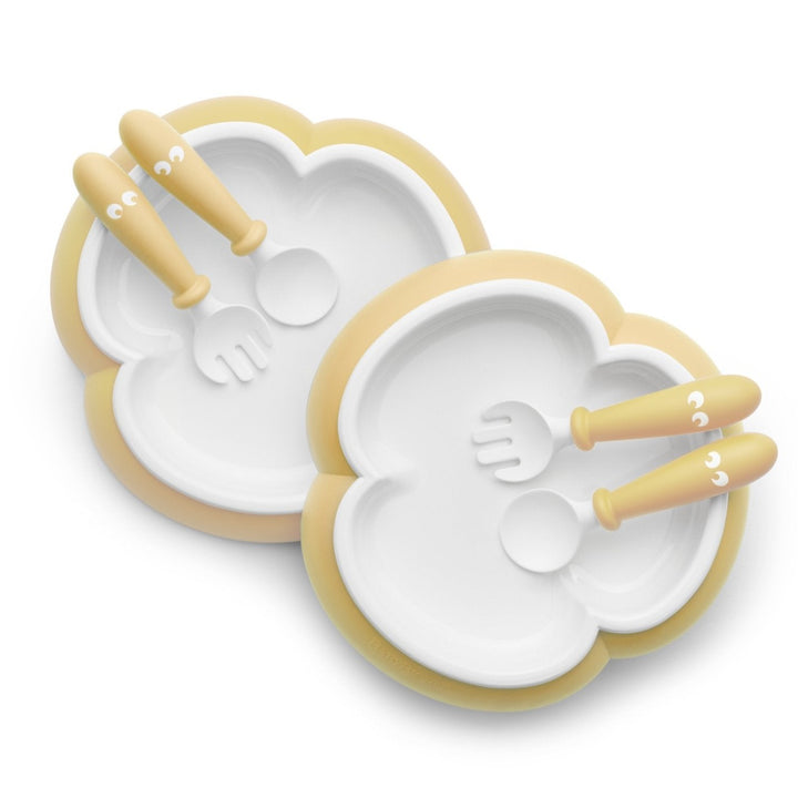 BabyBjörn Baby Plate, Spoon and Fork 2 Sets (Powder Yellow)