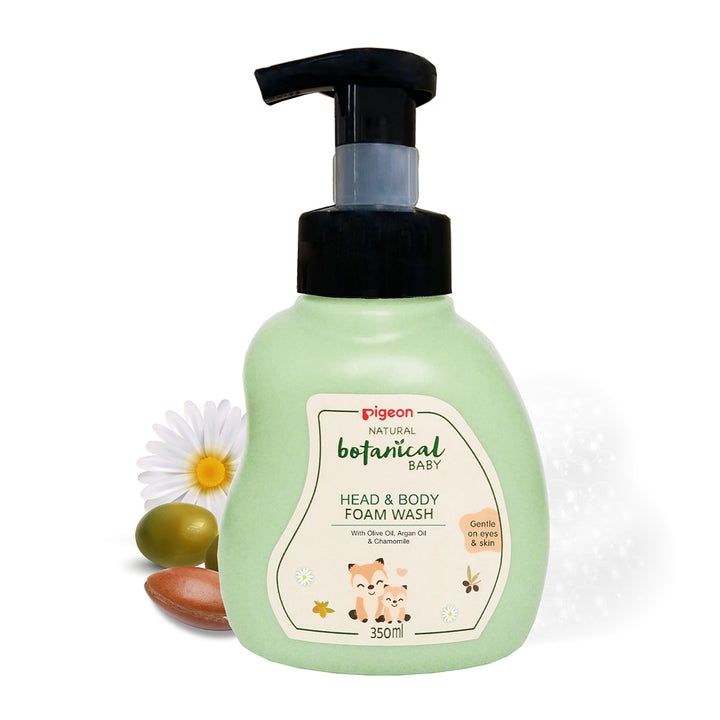 Pigeon Natural Botanical Baby Head and Body Foam Wash 350ml