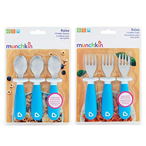 Munchkin Raise 3pk Toddler Spoons & Forks (Assorted Colour)
