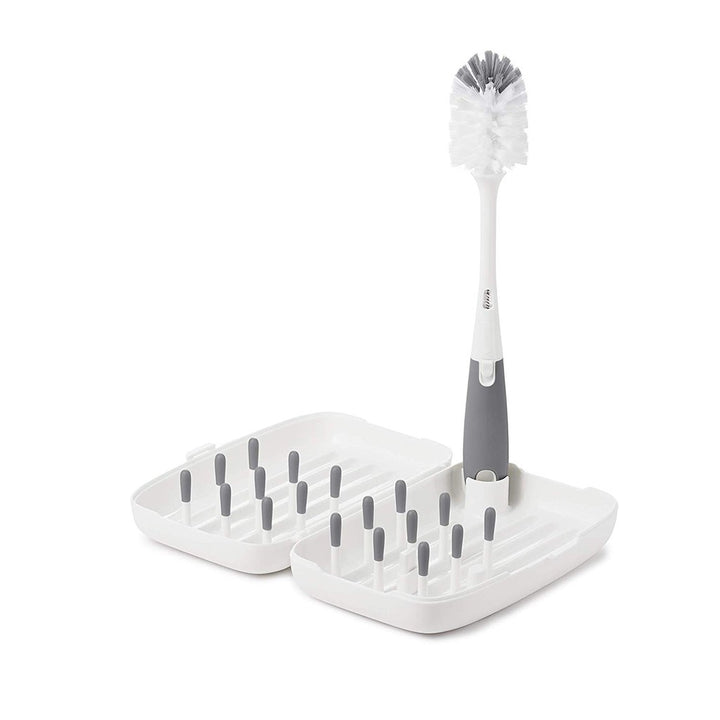 OXO Tot On The Go Drying Rack (With Bottle Brush)- Grey