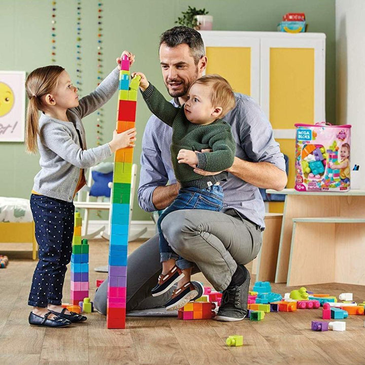 Fisher-Price Mega Bloks Big Building Bag 80 Pieces- Pink