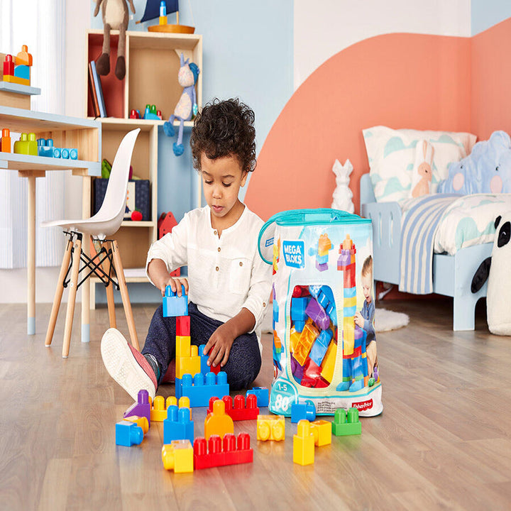 Fisher-Price Mega Bloks Big Building Bag 80 Pieces- Classic