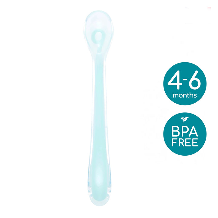Babymoov 1st Age Silicone Baby Spoon- Azur/ Blue