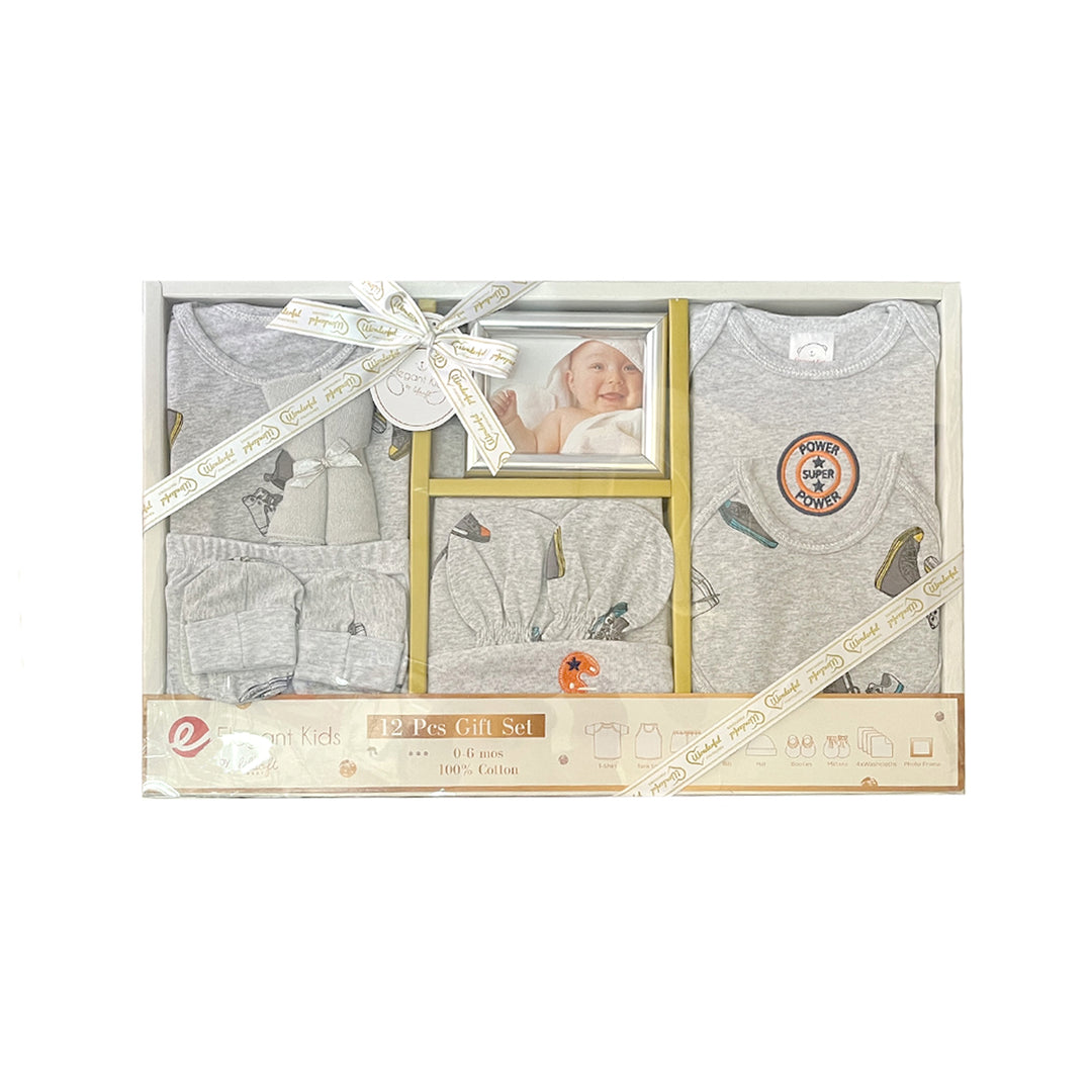 Lil'soft 12pcs Gift Box with Photo Frame- Grey Baseball