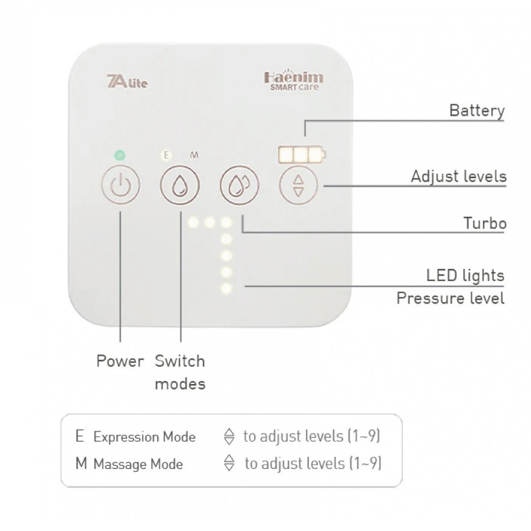 Haenim 7A Lite Breastpump + Manual Pump Body & Kit + 60pcs Milk Storage Bags