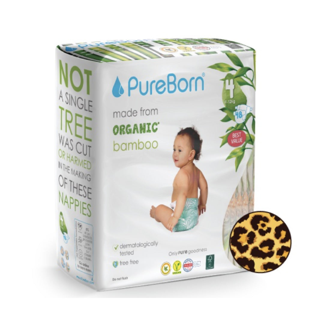 PureBorn Organic Tape Diaper (Double Pack) Assorted Design
