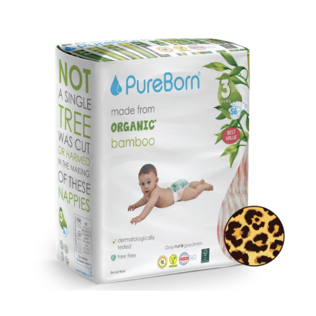 PureBorn Organic Tape Diaper (Double Pack) Assorted Design