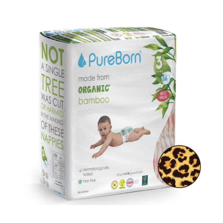 PureBorn Organic Tape Diaper (Double Pack) Assorted Design