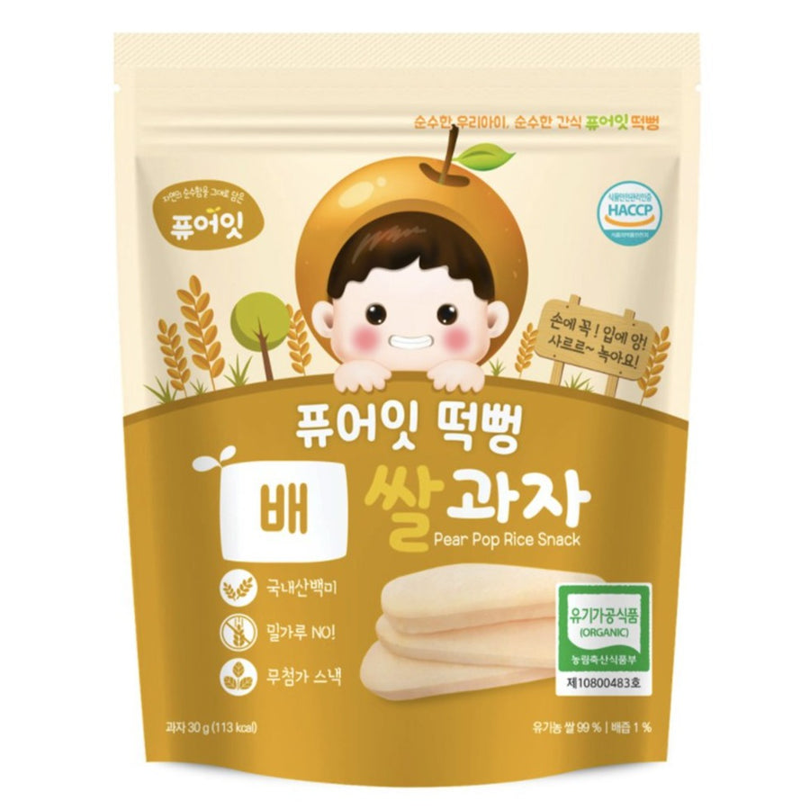 Pure-Eat Pop Rice Organic Pear Rice Snack 6months + 30g - Happikiddo.com