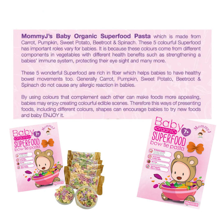 Mommy J Baby Organic Superfood Bow Tie Pasta 7m+