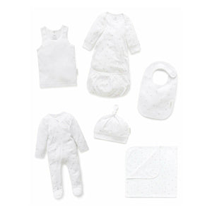 Purebaby Australia Newborn Hospital Pack- Pale Grey Leaf