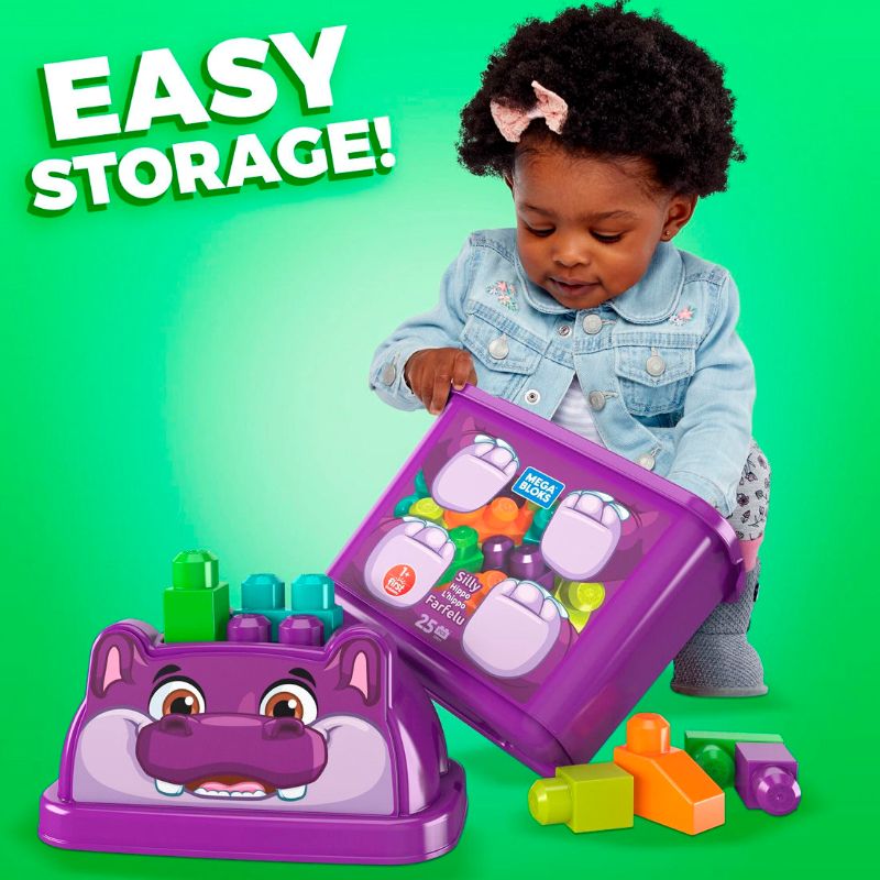 Fisher-Price Mega Bloks Silly Hippo With 25 Blocks (GCT46)