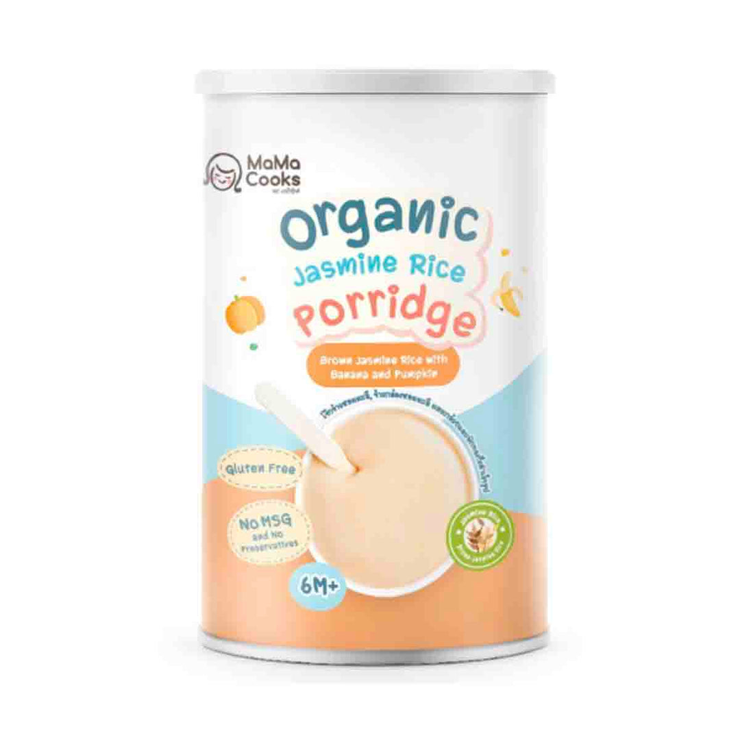 Mama Cooks Organic Baby Porridge Brown Jasmine Rice with Banana & Pumpkin 180g